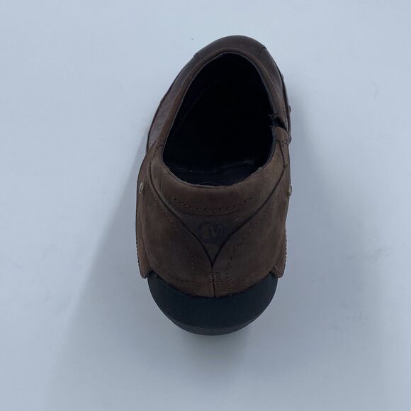 Merrell Luxe Wrap Brown Leather Slip On Studded Wedge Clogs Shoes Womens 7 - Picture 9 of 13